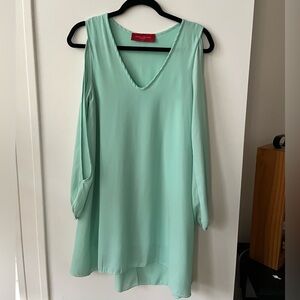 Turquoise Dress with Open Sleeve Detail from Akira